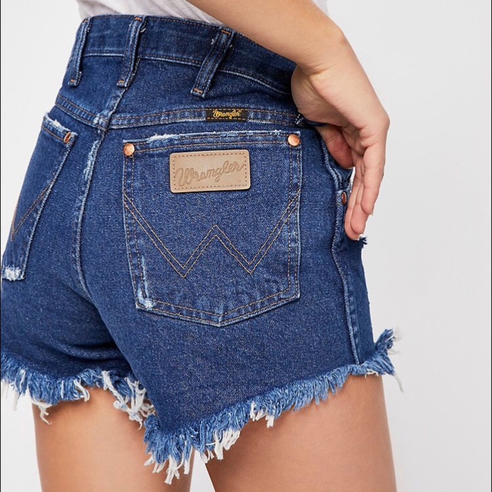 Free People Wrangler Heritage Denim Cutoffs Shorts